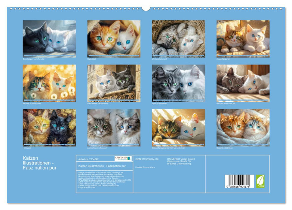 Katzen Illustrationen - Faszination pur (CALVENDO Premium Wandkalender 2027)