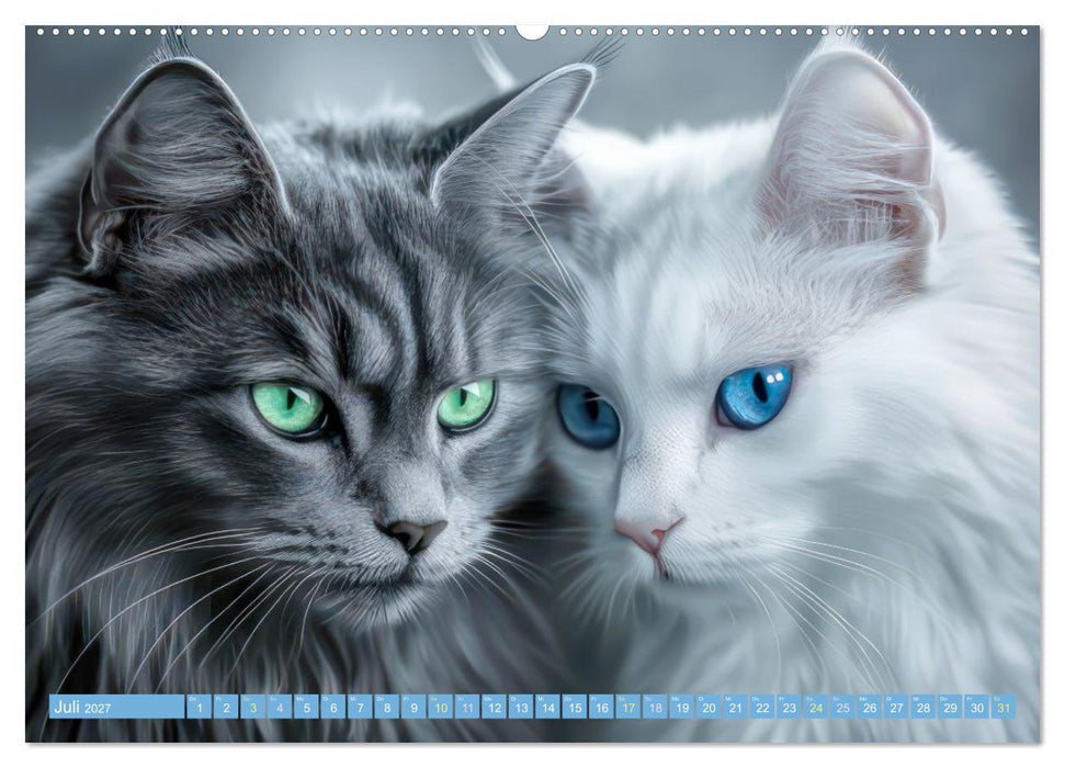 Katzen Illustrationen - Faszination pur (CALVENDO Premium Wandkalender 2027)