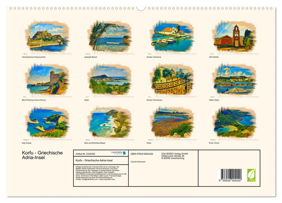 Korfu - Griechische Adria-Insel (CALVENDO Premium Wandkalender 2027)