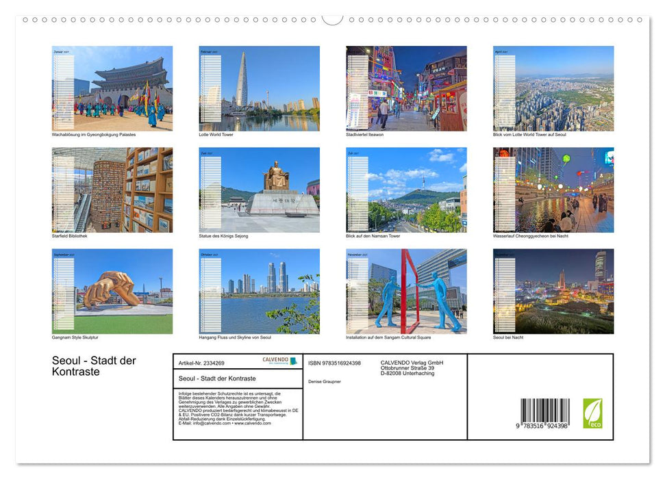 Seoul - Stadt der Kontraste (CALVENDO Premium Wandkalender 2027)