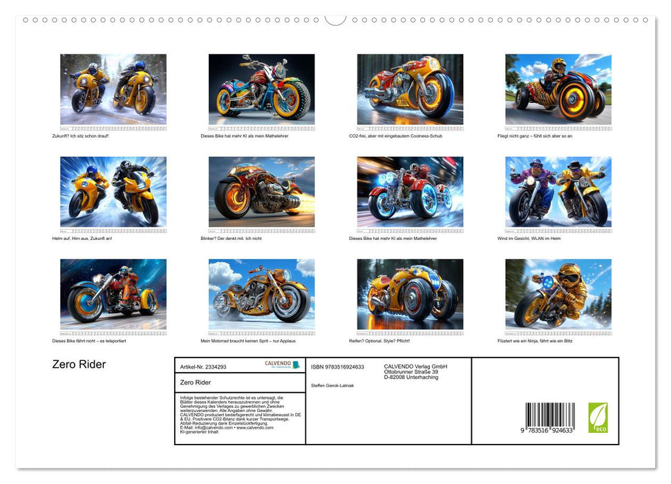 Zero Rider (CALVENDO Premium Wandkalender 2027)