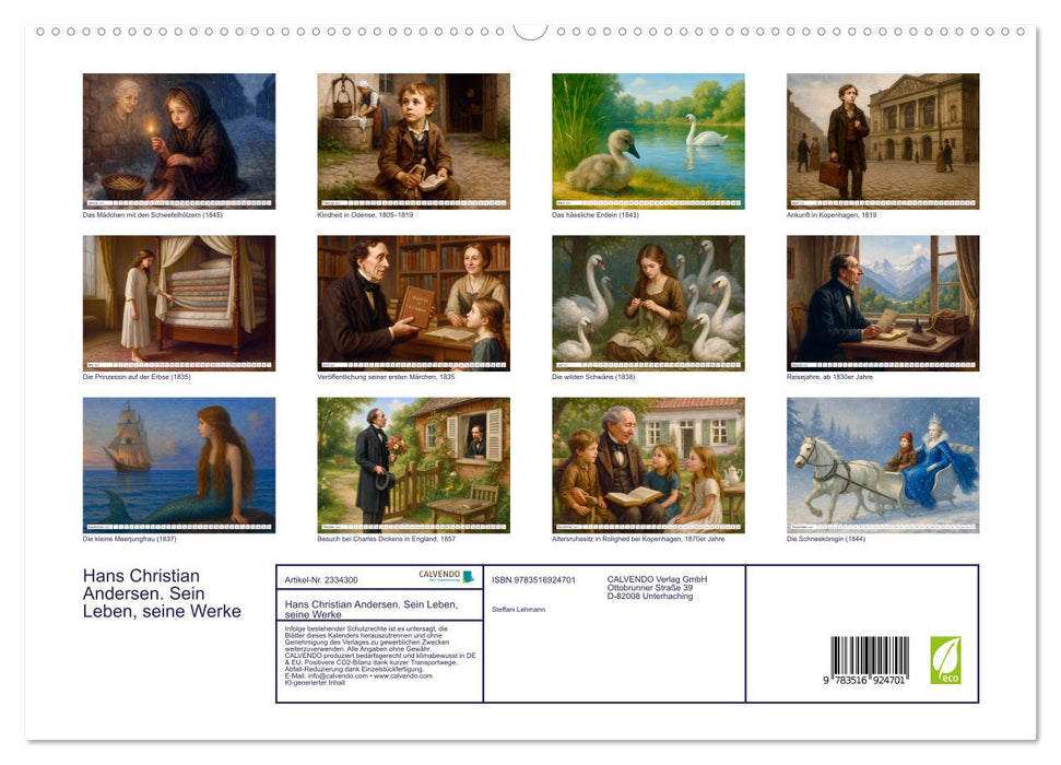 Hans Christian Andersen. Sein Leben, seine Werke (CALVENDO Premium Wandkalender 2027)