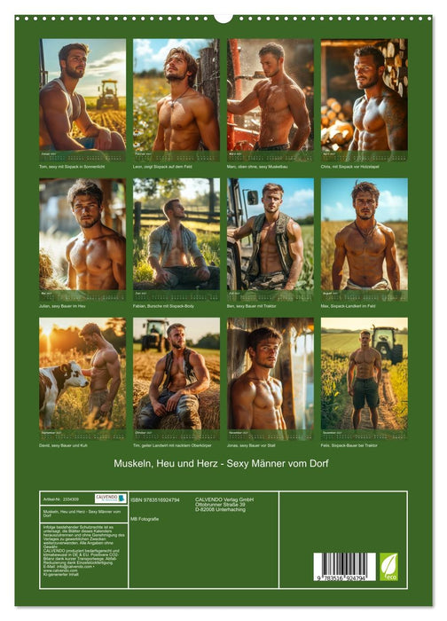 Muskeln, Heu und Herz - Sexy Männer vom Dorf (CALVENDO Premium Wandkalender 2027)