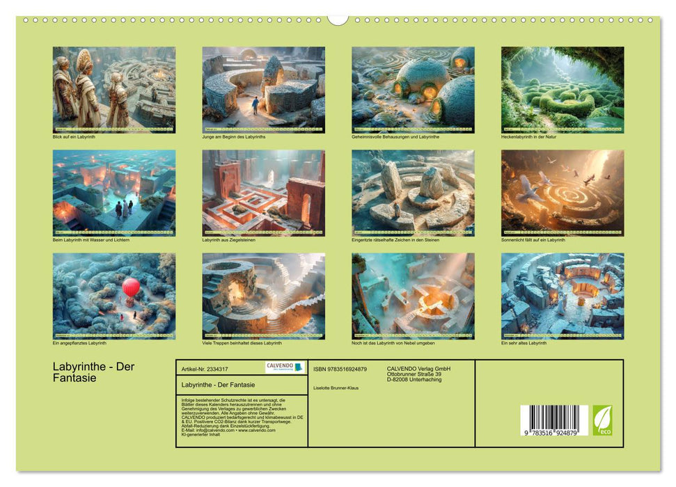 Labyrinthe - Der Fantasie (CALVENDO Premium Wandkalender 2027)