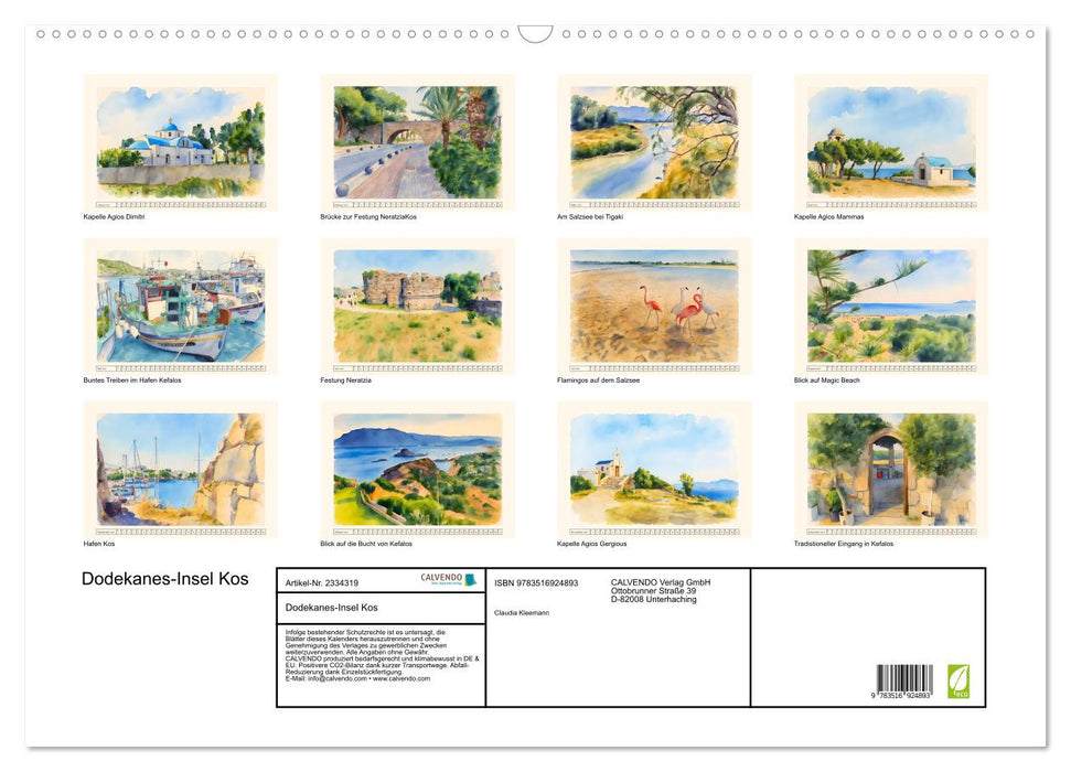 Dodekanes-Insel Kos (CALVENDO Wandkalender 2027)
