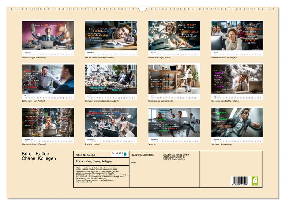 Büro - Kaffee, Chaos, Kollegen (CALVENDO Wandkalender 2027)