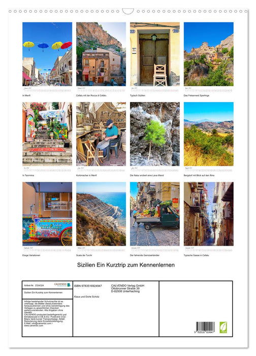 Sizilien Ein Kurztrip zum Kennenlernen (CALVENDO Wandkalender 2027)