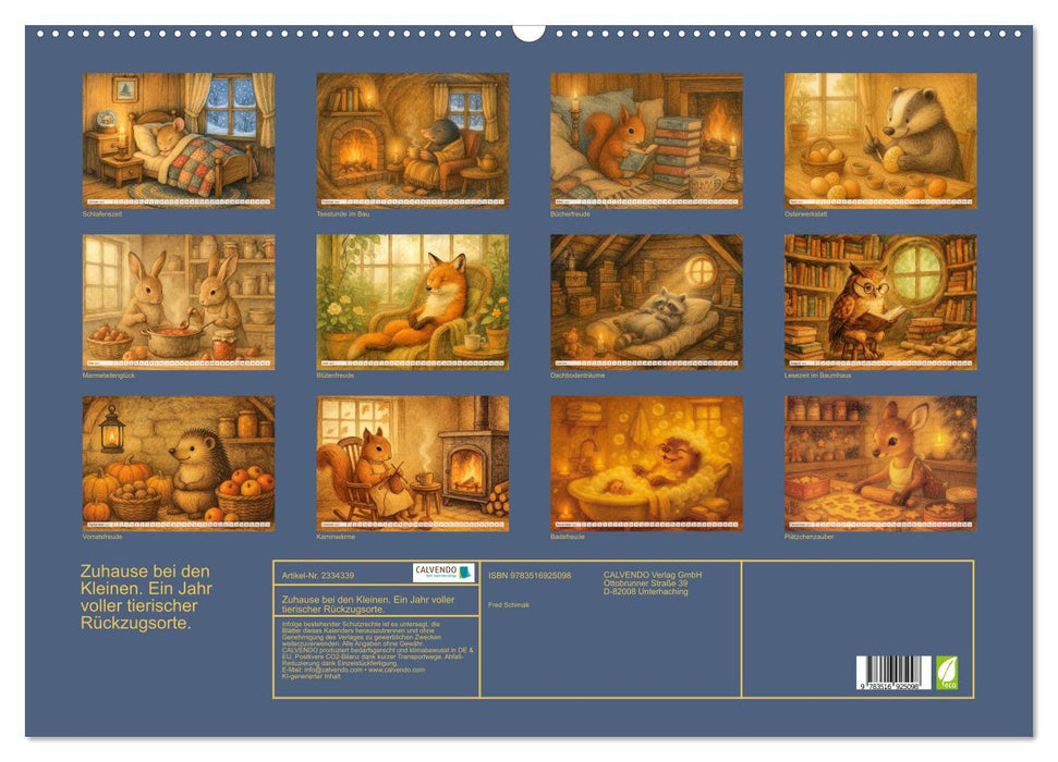 Zuhause bei den Kleinen. Ein Jahr voller tierischer Rückzugsorte. (CALVENDO Wandkalender 2027)
