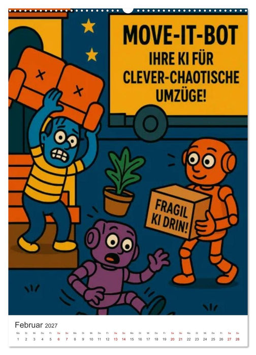 Robo-Champs: Witz trifft auf Chip (CALVENDO Wandkalender 2027)