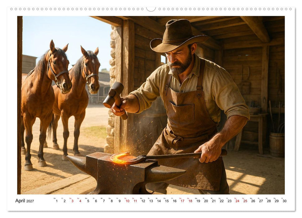 Cowboy Alltag und Western Staub (CALVENDO Wandkalender 2027)