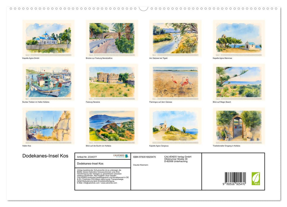 Dodekanes-Insel Kos (CALVENDO Premium Wandkalender 2027)