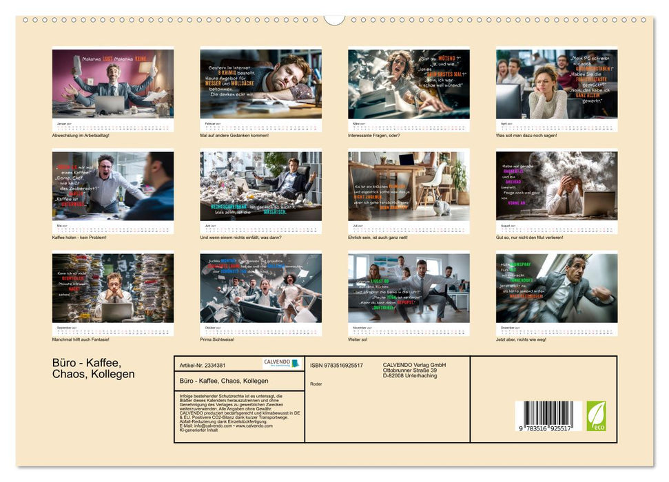 Büro - Kaffee, Chaos, Kollegen (CALVENDO Premium Wandkalender 2027)