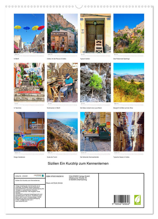 Sizilien Ein Kurztrip zum Kennenlernen (CALVENDO Premium Wandkalender 2027)