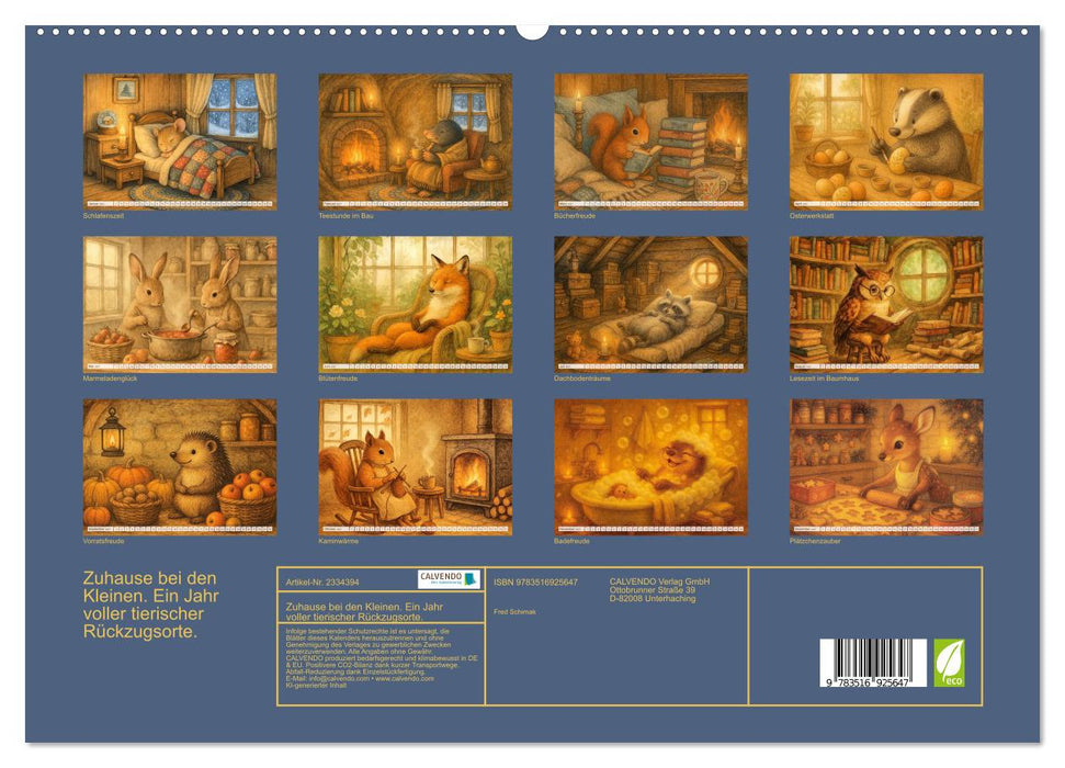 Zuhause bei den Kleinen. Ein Jahr voller tierischer Rückzugsorte. (CALVENDO Premium Wandkalender 2027)