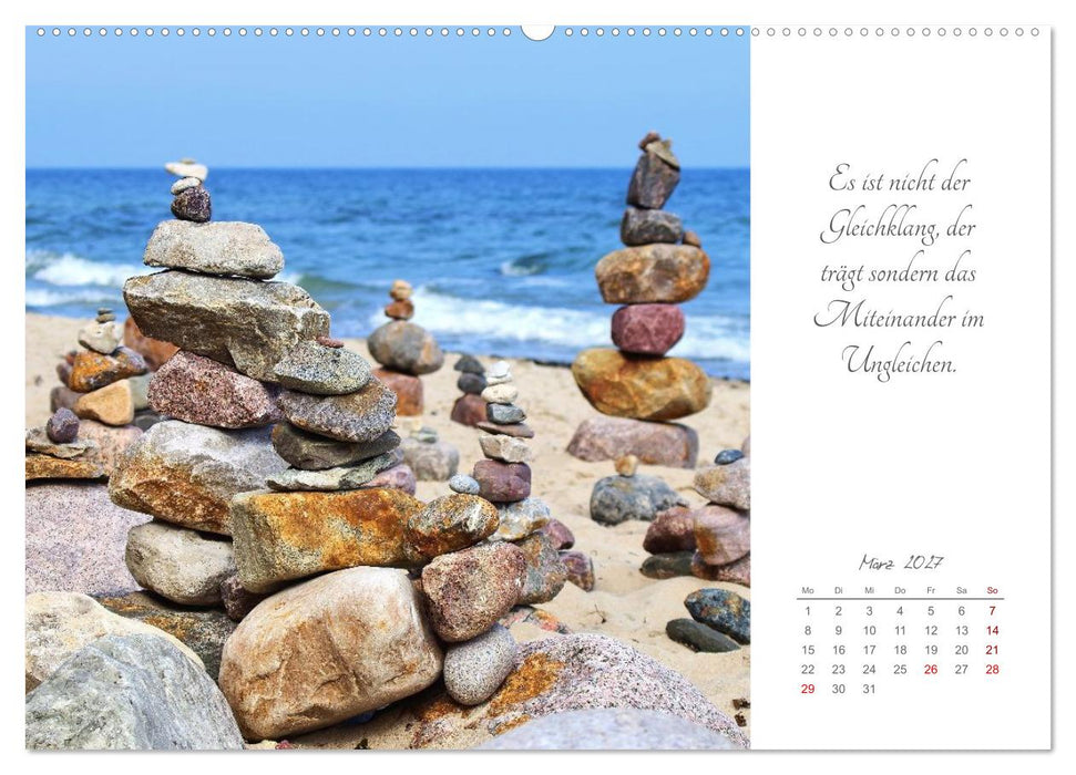 Steine des Lebens. Steine als Spiegel des Lebens mit Bildern und leisen Gedanken (CALVENDO Wandkalender 2027)