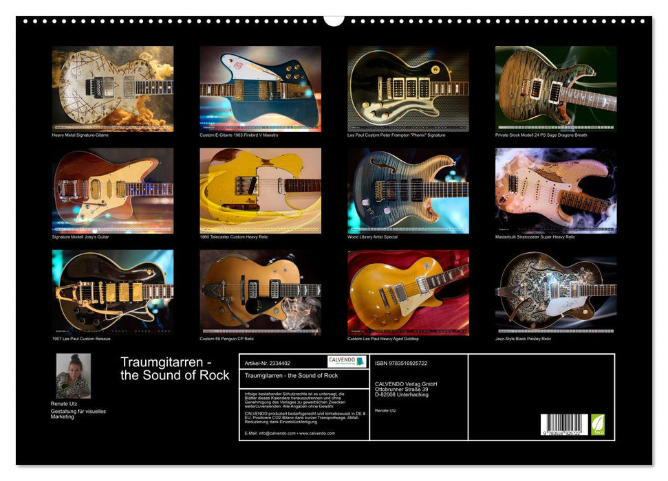 Traumgitarren - the Sound of Rock (CALVENDO Wandkalender 2027)