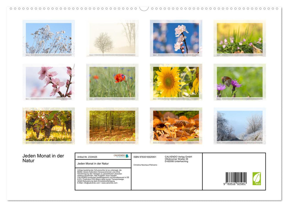 Jeden Monat in der Natur (CALVENDO Premium Wandkalender 2027)