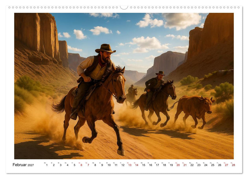 Cowboy Alltag und Western Staub (CALVENDO Premium Wandkalender 2027)