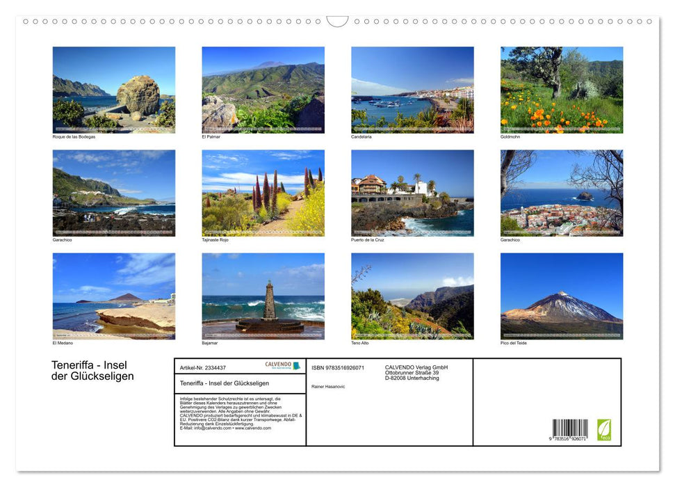 Teneriffa - Insel der Glückseligen (CALVENDO Wandkalender 2027)