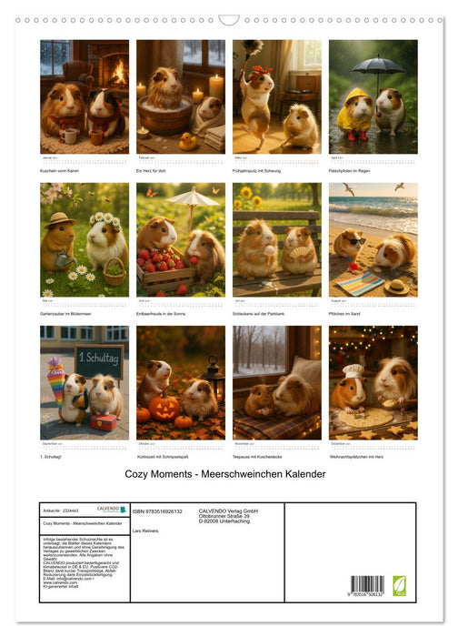 Cozy Moments - Meerschweinchen Kalender (CALVENDO Wandkalender 2027)