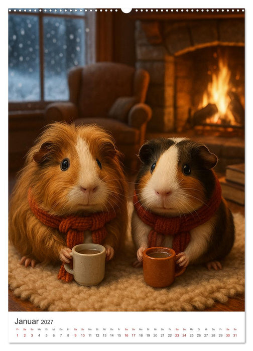 Cozy Moments - Meerschweinchen Kalender (CALVENDO Wandkalender 2027)
