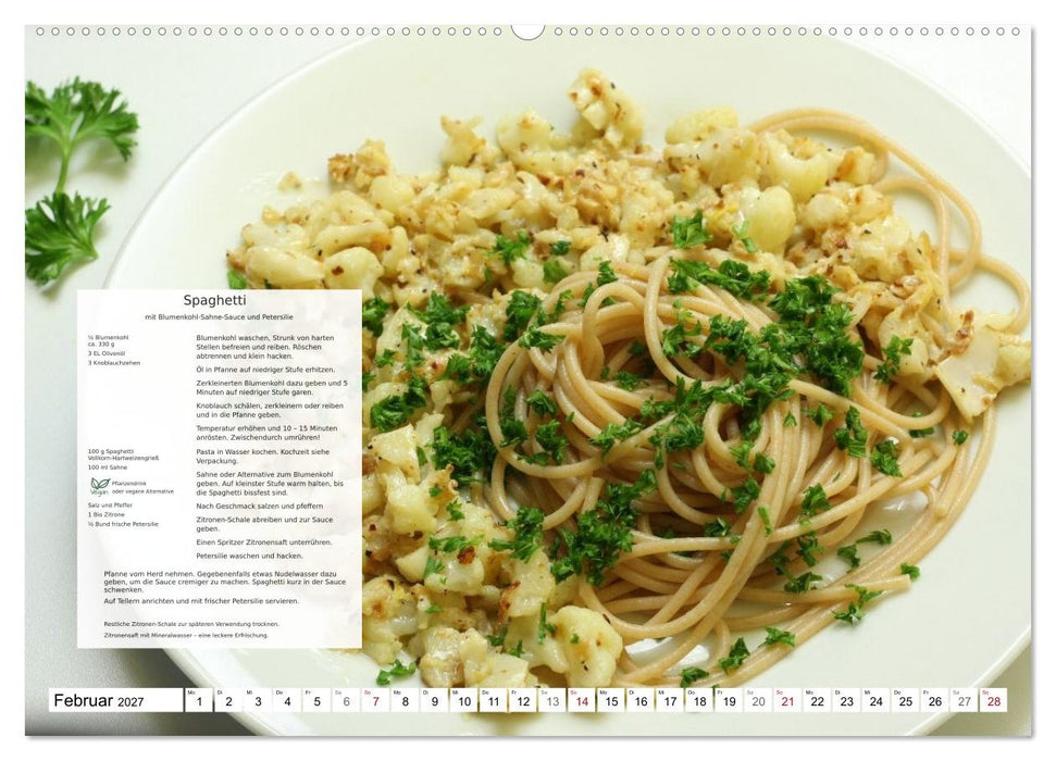 Pasta und Gemüse (CALVENDO Wandkalender 2027)