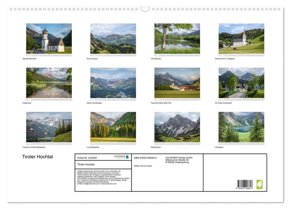 Tiroler Hochtal (CALVENDO Wandkalender 2027)
