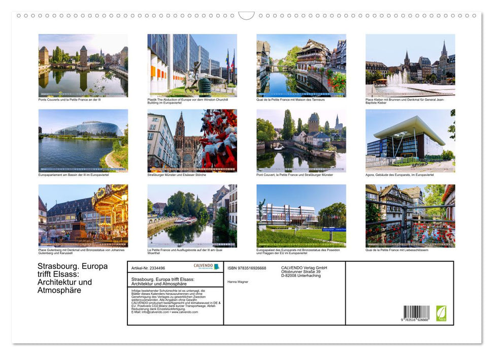 Strasbourg. Europa trifft Elsass: Architektur und Atmosphäre (CALVENDO Wandkalender 2027)