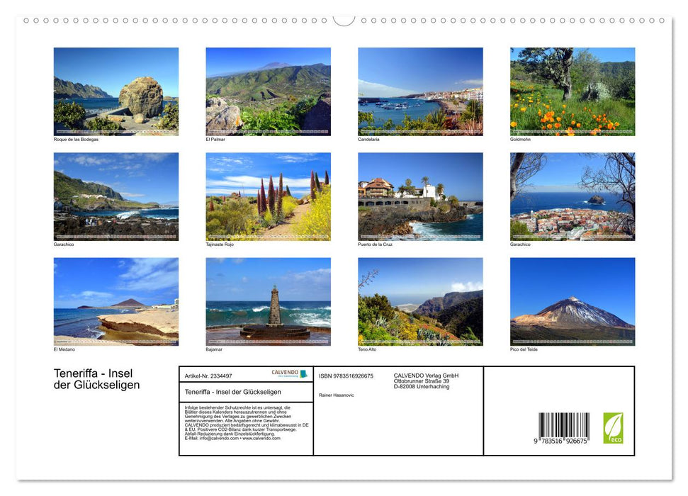 Teneriffa - Insel der Glückseligen (CALVENDO Premium Wandkalender 2027)