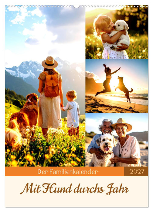 Der Familienkalender - Mit Hund durchs Jahr (CALVENDO Wandkalender 2027)