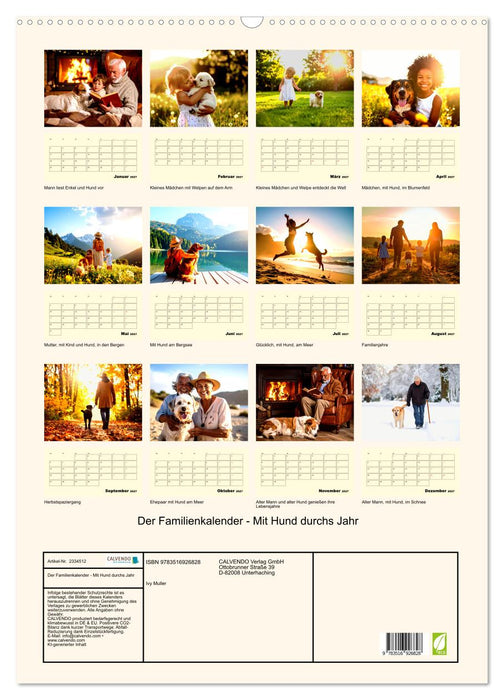 Der Familienkalender - Mit Hund durchs Jahr (CALVENDO Wandkalender 2027)