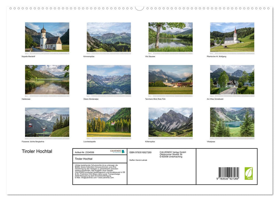 Tiroler Hochtal (CALVENDO Premium Wandkalender 2027)