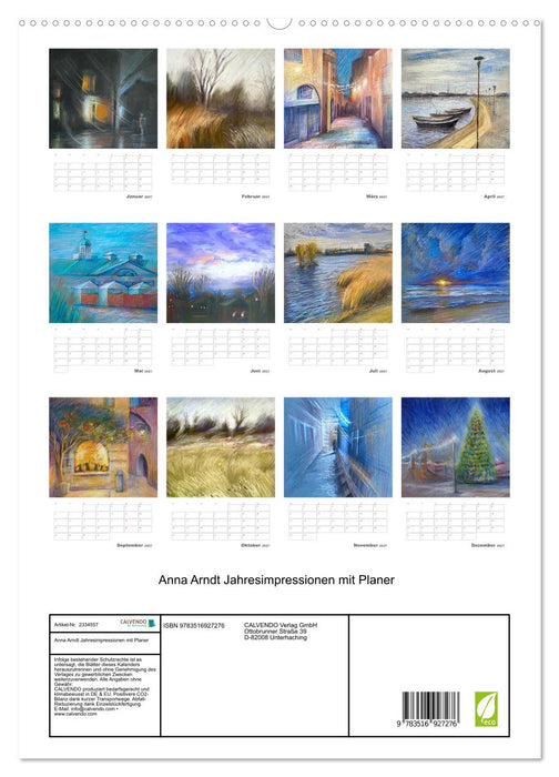 Anna Arndt Jahresimpressionen mit Planer (CALVENDO Premium Wandkalender 2027)