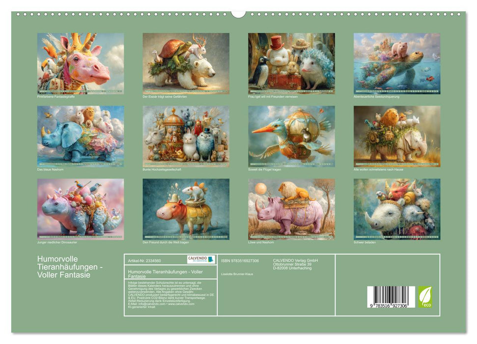Humorvolle Tieranhäufungen - Voller Fantasie (CALVENDO Premium Wandkalender 2027)