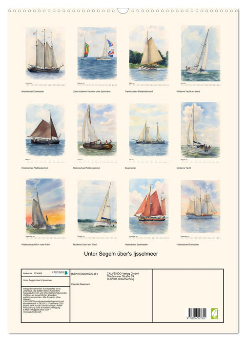 Unter Segeln über's Ijsselmeer (CALVENDO Wandkalender 2027)