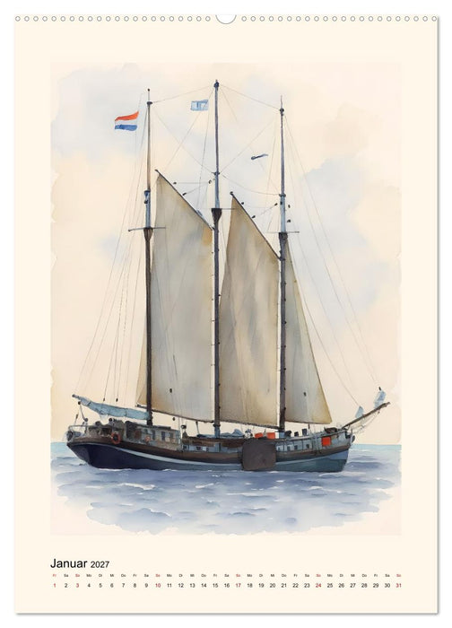 Unter Segeln über's Ijsselmeer (CALVENDO Wandkalender 2027)