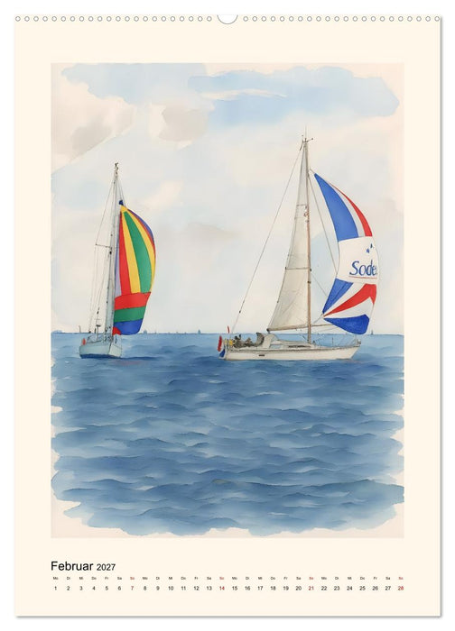 Unter Segeln über's Ijsselmeer (CALVENDO Wandkalender 2027)
