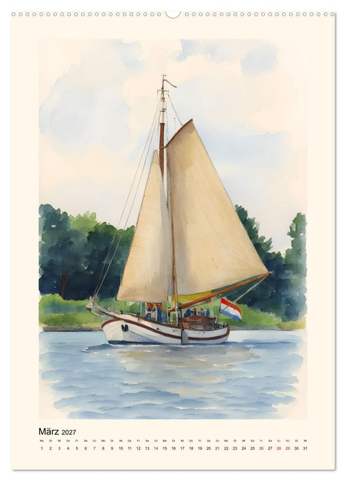 Unter Segeln über's Ijsselmeer (CALVENDO Wandkalender 2027)
