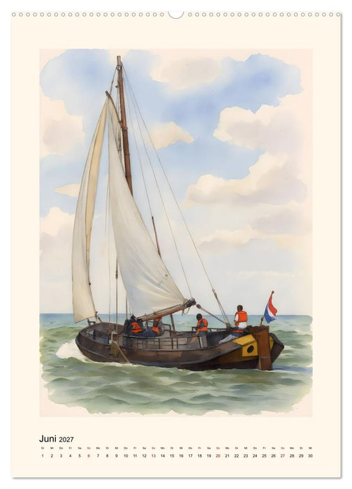 Unter Segeln über's Ijsselmeer (CALVENDO Wandkalender 2027)