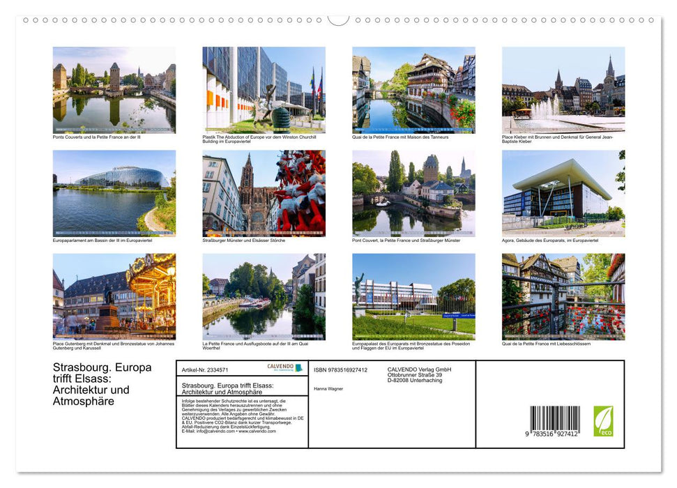 Strasbourg. Europa trifft Elsass: Architektur und Atmosphäre (CALVENDO Premium Wandkalender 2027)
