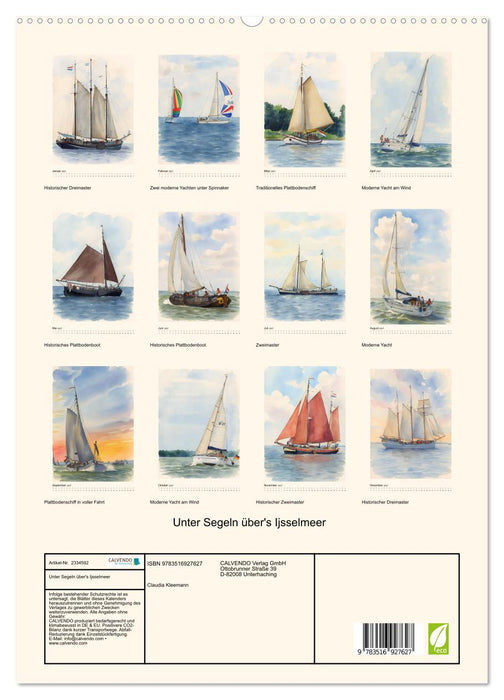 Unter Segeln über's Ijsselmeer (CALVENDO Premium Wandkalender 2027)