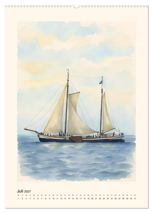 Unter Segeln über's Ijsselmeer (CALVENDO Premium Wandkalender 2027)