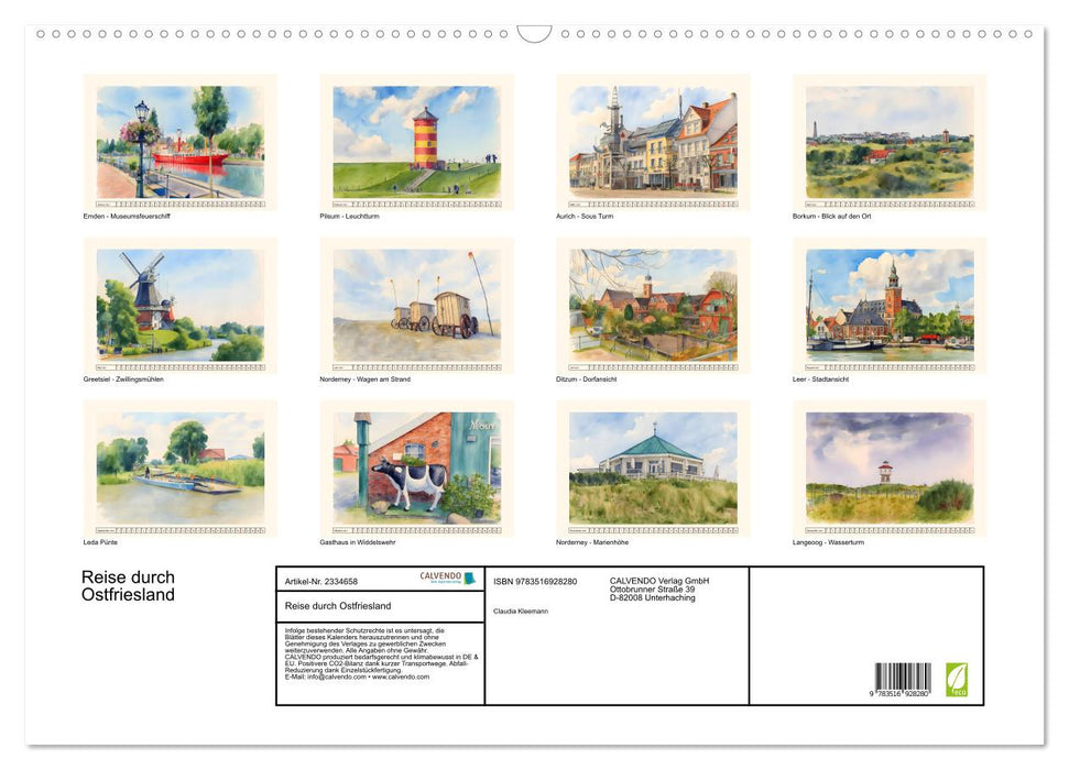 Reise durch Ostfriesland (CALVENDO Wandkalender 2027)