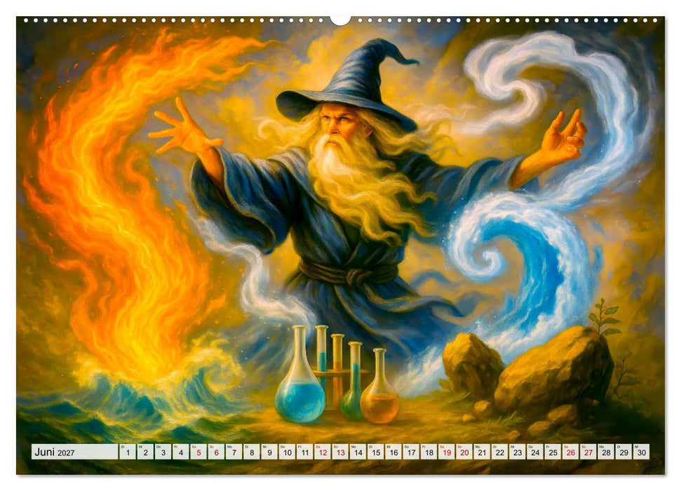 Magische Meister - Kalender über Zauberer und ihre Kräfte (CALVENDO Wandkalender 2027)