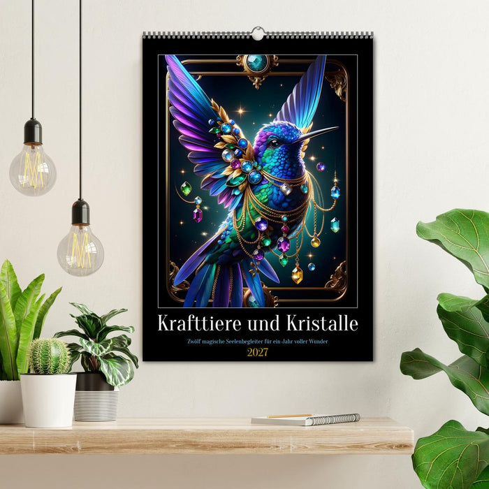 Krafttiere und Kristalle (CALVENDO Wandkalender 2027)