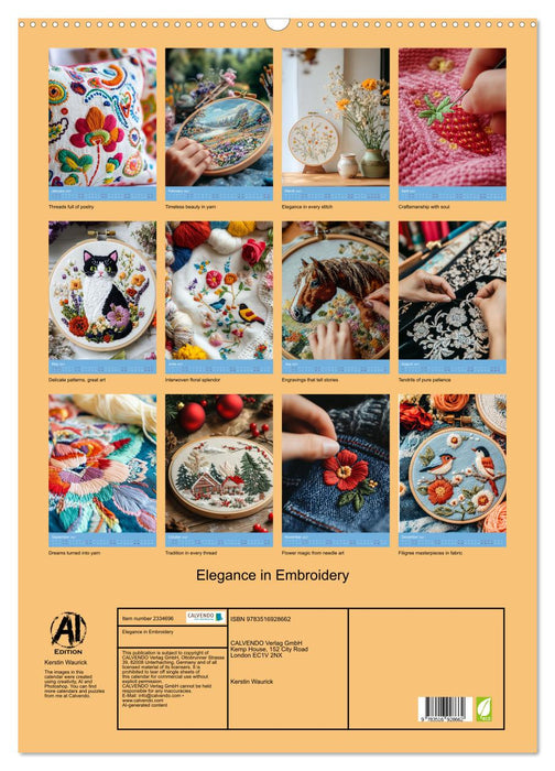 Elegance in Embroidery (CALVENDO Monthly Calendar 2027)