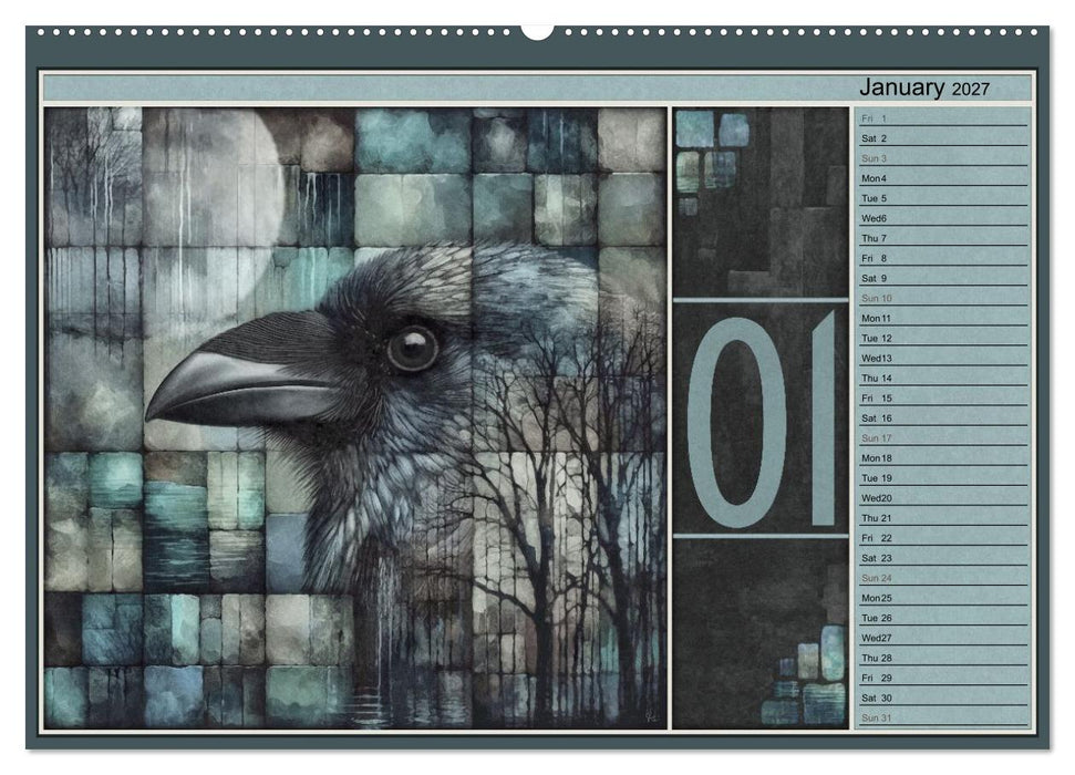 Crows. Shades of the Unseen. Art. (CALVENDO Premium-Calendar 2027)