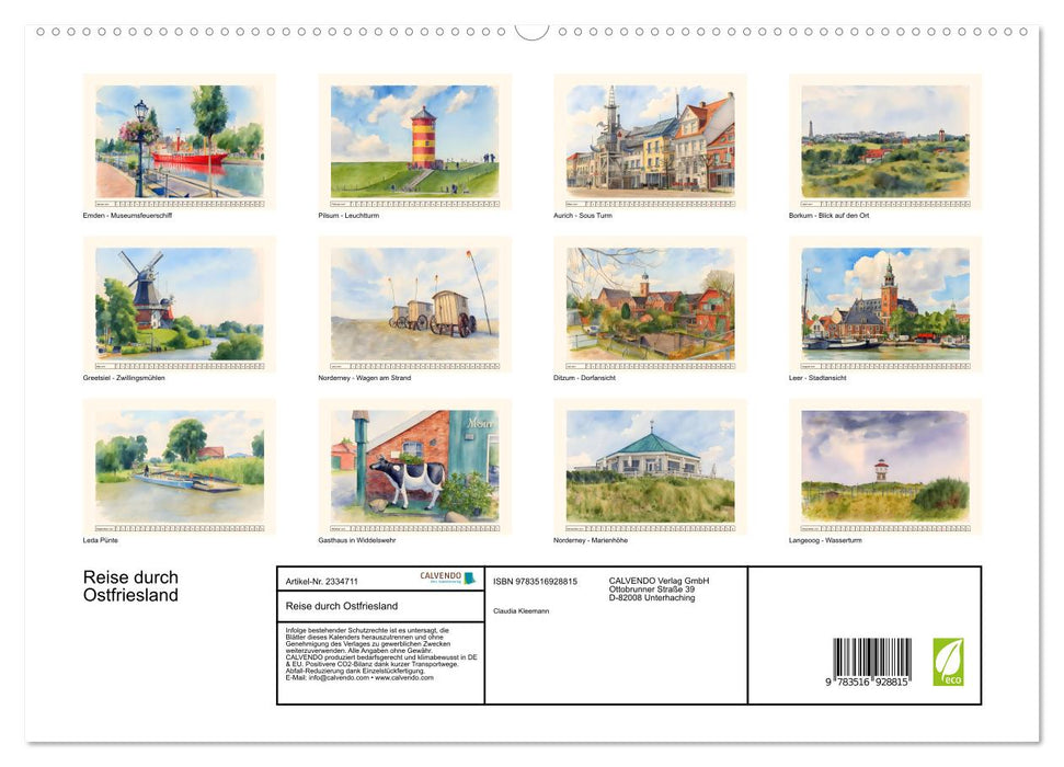 Reise durch Ostfriesland (CALVENDO Premium Wandkalender 2027)