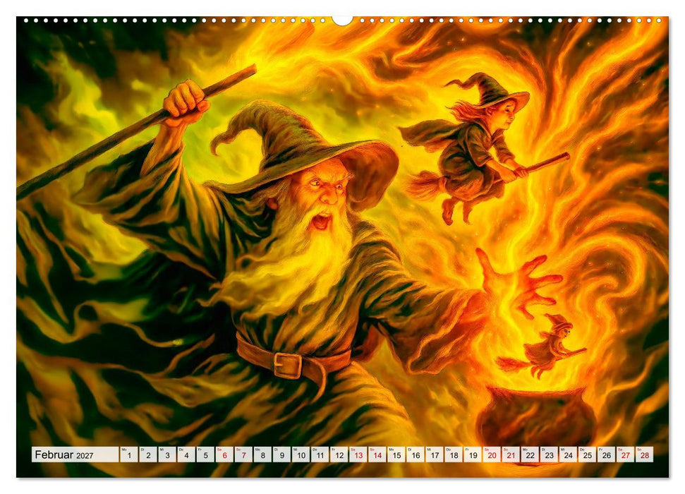 Magische Meister - Kalender über Zauberer und ihre Kräfte (CALVENDO Premium Wandkalender 2027)