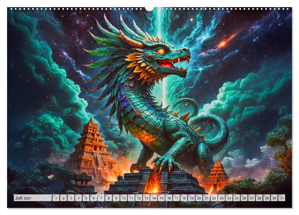 Aztekische Mythologie - Götter, Helden und Monster (CALVENDO Premium Wandkalender 2027)